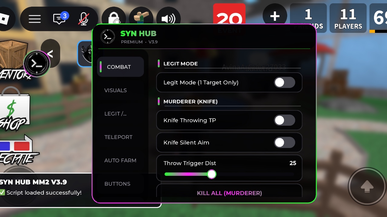 BEST SYN HUB WINTER MM2 Autofarm Easy Wins